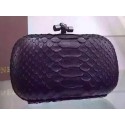 Best 1:1 Bottega Veneta Snake Leather Knot Clutch BV8653 Black Tl17150OR71
