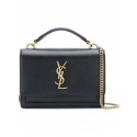 Yves Saint Laurent Calfskin Leather Shoulder Bag Y533036 black&gold-Tone Metal Tl14812jo45