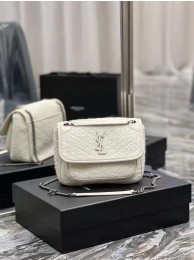 Fake Yves Saint Laurent SMALL NIKI BABY IN BOUCLE TWEED AND SMOOTH LEATHER Y653151 WHITE Tl14608xR88