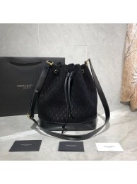Yves Saint Laurent Black Matte Leather Bucket Bag Y568606 Black Tl14882jf20