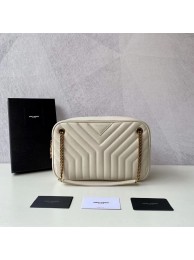 Yves Saint Laurent Calfskin Leather Shoulder Bag Y625386 white Tl14761dE28