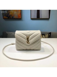 Yves Saint Laurent Calfskin Leather Tote Bag 467072 White Tl14794Hn31