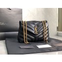 AAA 1:1 Yves Saint Laurent Calfskin Leather Tote Bag Black 464678 Gold hardware Tl14852vi59