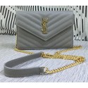 Best Replica YSL Classic Monogramme Flap Bag Cannage Pattern Y377828S Grey Tl15256bj75