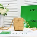 Bottega Veneta Mini intreccio leather crossbody bucket bag 680217 Porridge Tl16722nE34