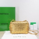 Bottega Veneta Small intrecciato leather cross-body bag 680255 gold Tl16735Av26