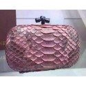 Copy Bottega Veneta Snake Leather Knot Clutch BV8653 Pink Tl17145Ey31