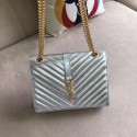 Copy YSL Flap Bag Calfskin Leather 396910 silver Tl14967Kn92