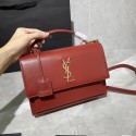 Fake Cheap Yves Saint Laurent Calfskin Leather Tote Bag Y634723 red Tl14740Kt89