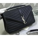 Fake Saint Laurent Classic Monogramme Goat Leather Flap Bag Y392737 Black Tl15274Sq37