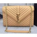 Fake YSL Classic Monogramme Flap Bag Calfskin Leather Y26588 Apricot Tl15278bz90
