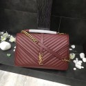First-class Quality YSL Classic Monogramme Red Leather Flap Bag Y392738 Gold Tl15153Sf41