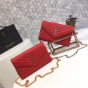 Imitation AAA YSL WOC Classic Monogramme Flap Bag Cannage Pattern Y1003 Red Tl15138kf15