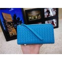 Imitation Fashion Bottega Veneta Intrecciato Nappa Zip Around Wallet BV5800 Blue Tl17254kd19