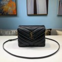 Imitation Yves Saint Laurent Calfskin Leather Tote Bag 467072 black Tl14793uq94
