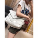 Imitation Yves Saint Laurent LOULOU PUFFER MEDIUM BAG IN QUILTED CRINKLED MATTE LEATHER Y577475 White Tl14865EY79