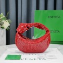 Knockoff High Quality Bottega Veneta Mini intrecciato patent leather top handle bag JODIE 651876V red Tl16777Lg12