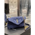 Knockoff SAINT LAURENT PUFFER TOY BAG IN CANVAS AND SMOOTH LEATHER 620333 MARINE Tl14463JF45