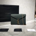 Knockoff YSL CASSANDRA MONOGRAM CLASP BAG IN GRAIN DE POUDRE EMBOSSED LEATHER Y582334 Green Tl14868ch31