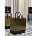 Knockoff Yves Saint Laurent TWEED AND LAMBSKIN shopping bag Y677945 Military green Tl14477fY84
