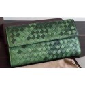 Luxury Bottega Veneta Intrecciato Nappa Tri-Flod Wallet BV150507 Green Tl17234Lv15