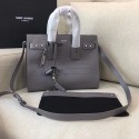 Luxury Yves Saint Laurent Classic Sac De Jour Bag Croco Leather Y398709 Grey Tl15189kp43