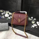 Quality YSL Classic Monogramme Red Leather Flap Bag Y392737 Gold Tl15165Vu63