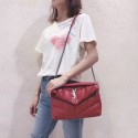 Replica AAA Yves Saint Laurent LOULOU PUFFER SMALL BAG IN QUILTED CRINKLED MATTE LEATHER Y577476 Red Tl14860of41