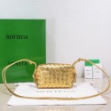 Replica Bottega Veneta Mini intrecciato leather cross-body bag 680254 gold Tl16672BB13