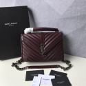 Replica High Quality Saint Laurent Classic Monogramme Goat Original Leather Flap Bag Y392738 Burgundy Tl14816Jh90