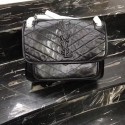 Replica Top Yves Saint Laurent Calfskin Leather Shoulder Bag 483265 Black Tl15097Cq58