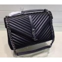 Replica YSL Classic Monogramme Flap Bag Calfskin Leather Y22370 Black Tl15211hD86