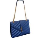 Replica YSL Classic Monogramme Flap Bag Cannage Pattern 311224 Blue Tl15345rH96