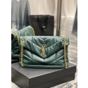 Replica Yves Saint Laurent LOULOU PUFFER MEDIUM BAG IN QUILTED CRINKLED MATTE LEATHER Y577475 blackish green Tl14444Jw87