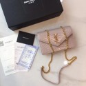 Replica Yves Saint Laurent Monogramme crocodile-embossed leather cross-body bag 2570 pink Tl15031cK54