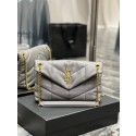 Replica Yves Saint Laurent PUFFER SMALL CHAIN BAG IN QUILTED LAMBSKIN 5774761 gray Tl14439Yn66