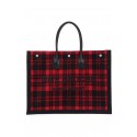 Replica Yves Saint Laurent Tote Book LINEN Shopping Bag Y509415 red Tl14648ij65