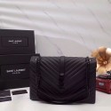 SAINT LAURENT leather shoulder bag 392745 black&Black-toned hardware Tl14859Is79
