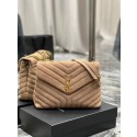 SAINT LAURENT LOULOU CHAIN BAG IN QUILTED Y SUEDE 487216 TAUPE Tl14341De45