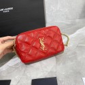 SAINT LAURENT MONOGRAM CHAIN WALLET IN LEATHER 655941 red Tl14424nQ90