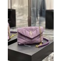 SAINT LAURENT PUFFER TOY BAG IN CANVAS AND SMOOTH LEATHER 620333 BLEACHED LILAC Tl14458fo19