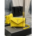 SAINT LAURENT PUFFER TOY BAG IN CANVAS AND SMOOTH LEATHER 620333 JAUNE CITRON Tl14464Ea63