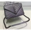 YSL Classic Monogramme Flap Bag Calfskin Leather Y22369 Grey Tl15213vX95