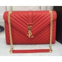 YSL Classic Monogramme Flap Bag Calfskin Leather Y26588 Red Tl15281ea89