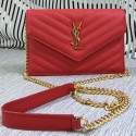 YSL Classic Monogramme Flap Bag Cannage Pattern Y377828S Red Tl15251ED90
