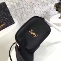 Yves Saint Laurent Calfskin Leather Shoulder Bag 5804 Black&Gold Tl15111TP23