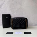 Yves Saint Laurent Calfskin Leather Shoulder Bag Y625386 black Tl14760Sy67