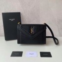 Yves Saint Laurent GABY SATCHEL IN CROCODILE-EMBOSSED LACQUERED LEATHER AND LAMBSKIN 695724 black Tl14489sp14
