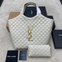 Yves Saint Laurent ICARE MAXI SHOPPING BAG IN QUILTED LAMBSKIN 698651 white Tl14417vX33