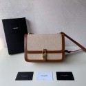 Yves Saint Laurent IN CANVAS AND LEATHER Y650108H Apricot Tl14753Pf97